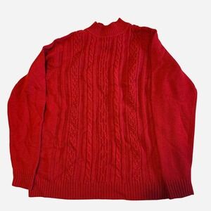 Astro Red Cable Knit Sweater Women's Size Small Acrylic Knit Pullover Vintage...